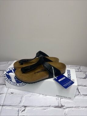 Birkenstock Kids Black Gizeh-Style Thong Sandals